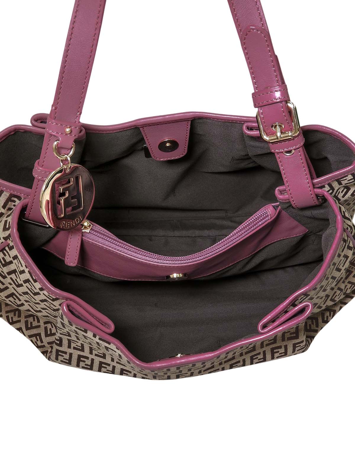 FF 西葫芦图案单肩包 棕色/粉色