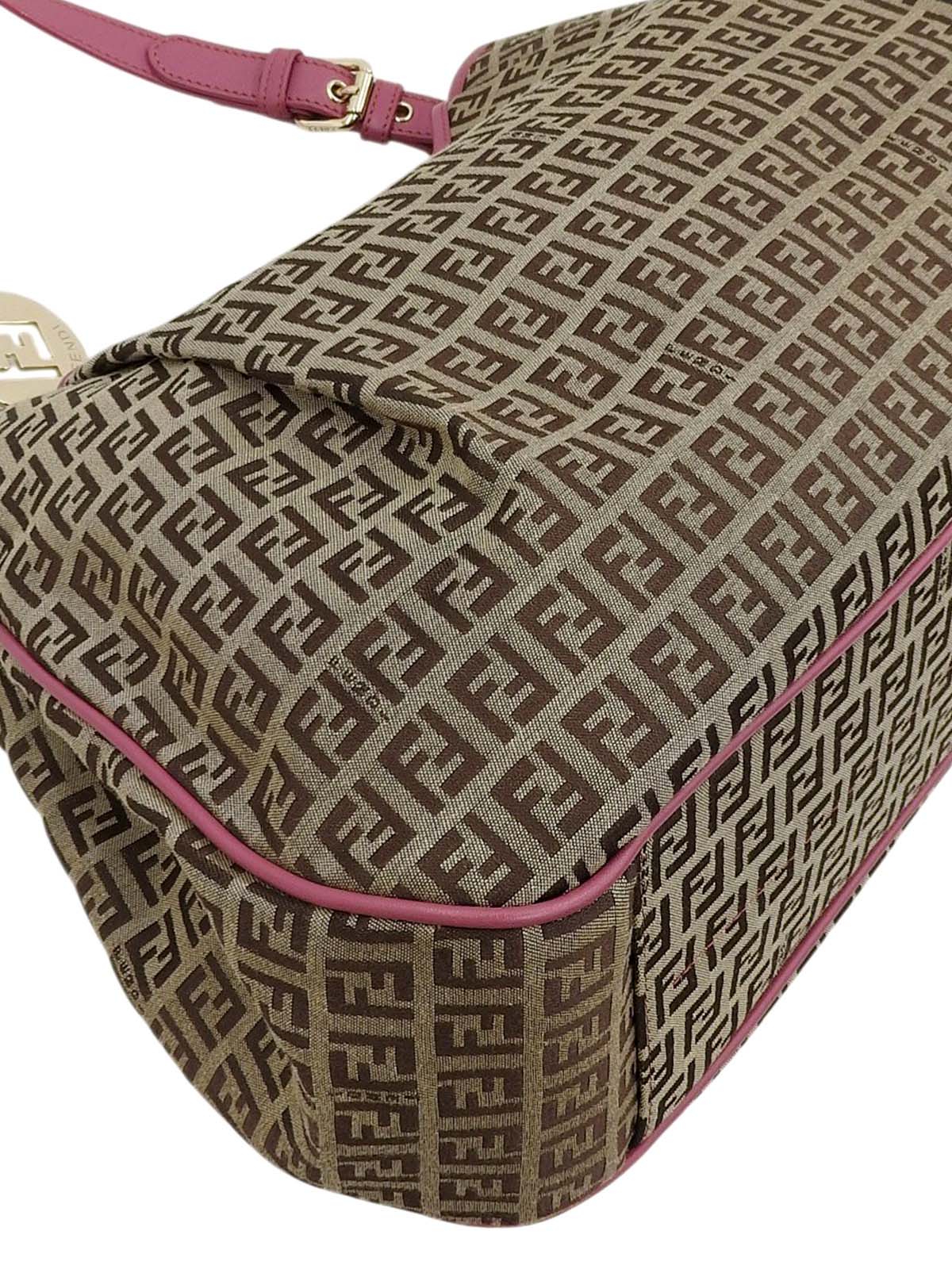 FF 西葫芦图案单肩包 棕色/粉色