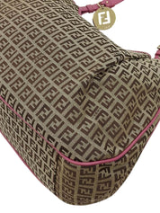 FF 西葫芦图案单肩包 棕色/粉色