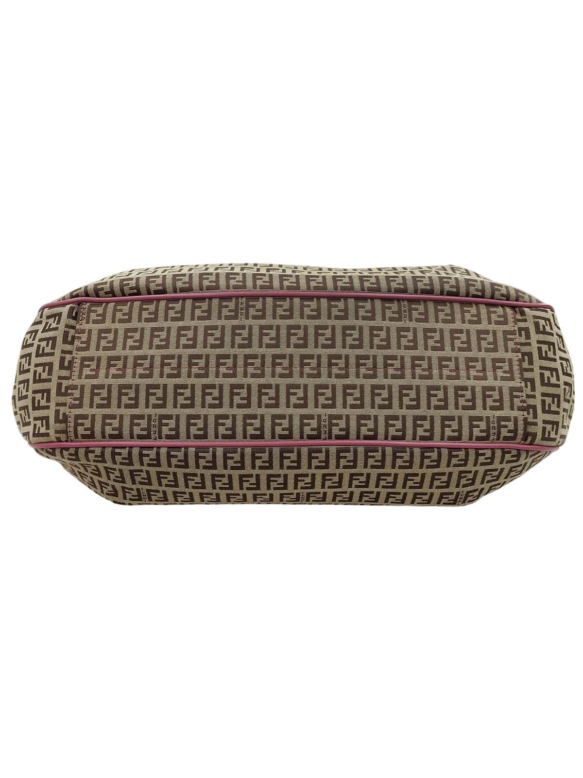 FF 西葫芦图案单肩包 棕色/粉色