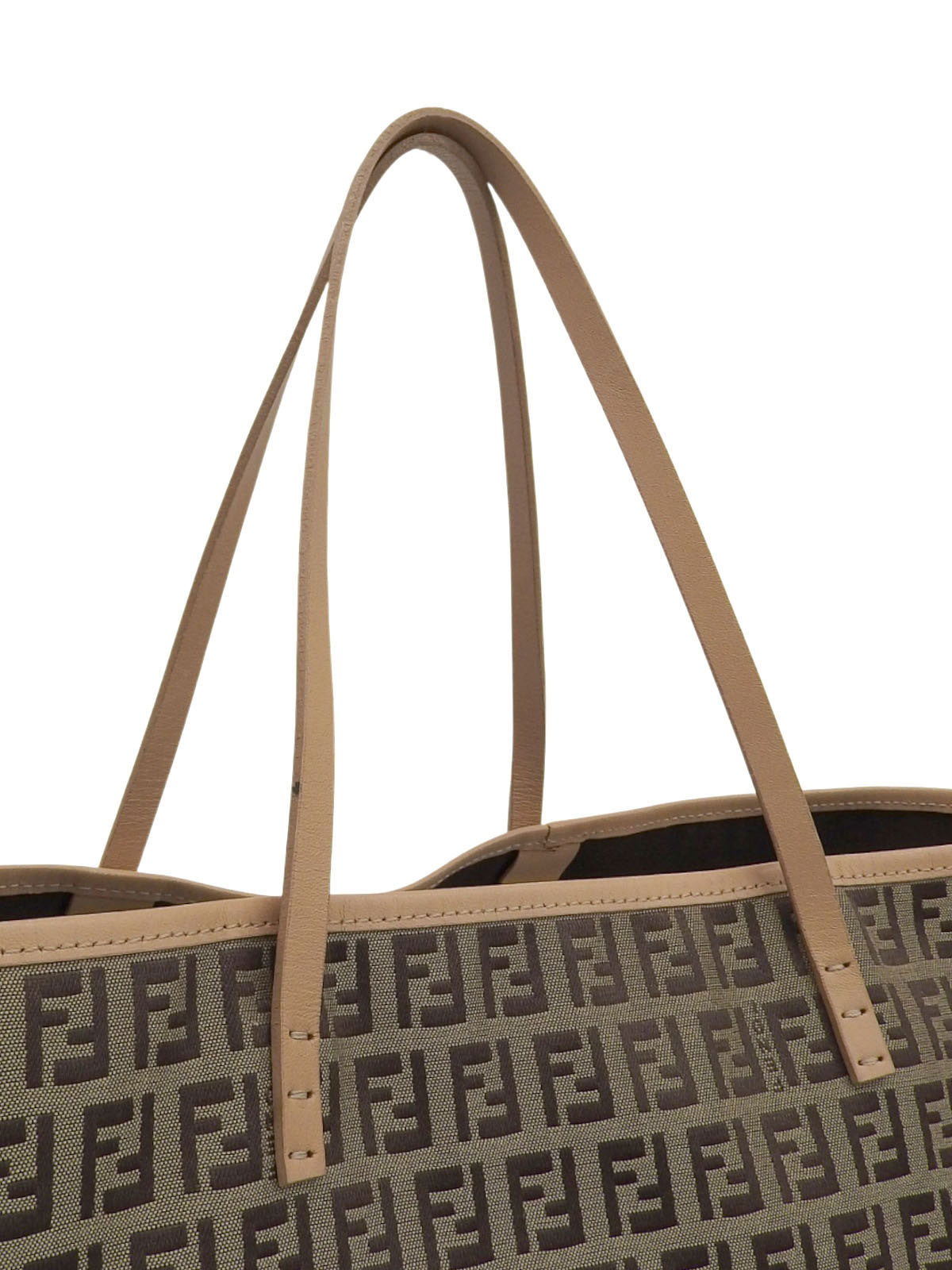 FF 西葫芦图案手提包 棕色/米色