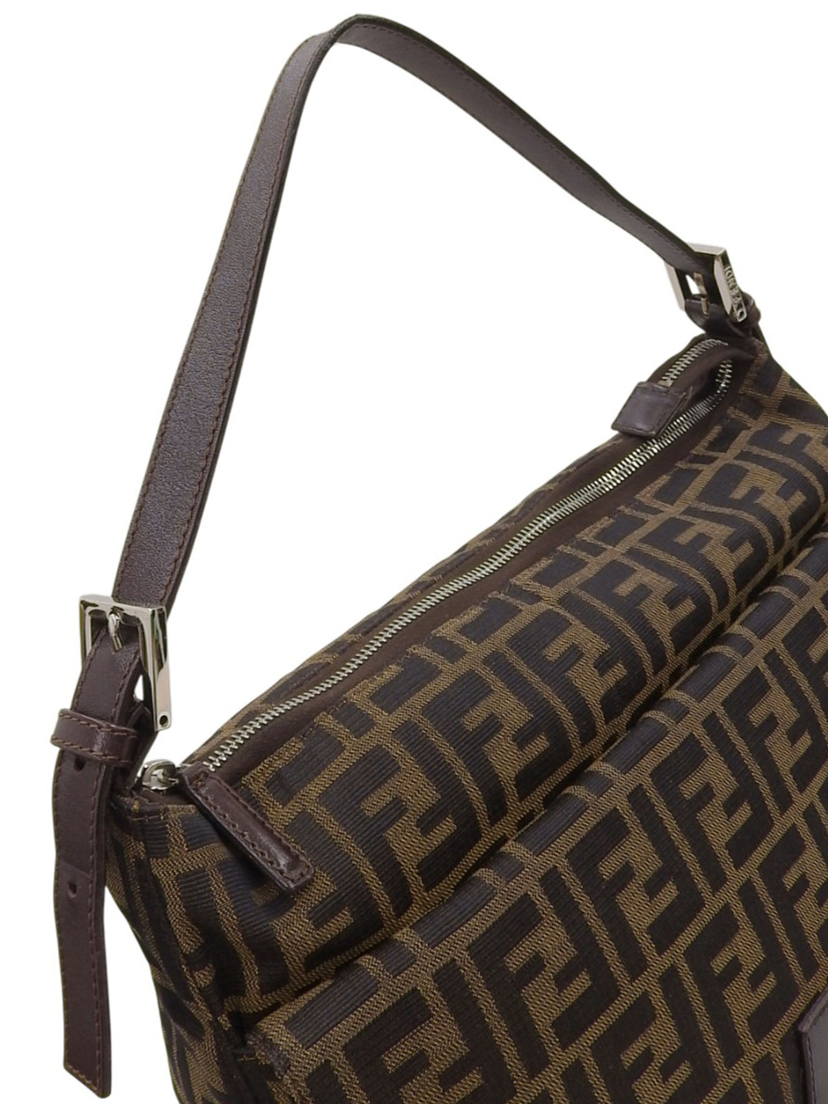 FF Zucca Pattern Shoulder Bag Brown