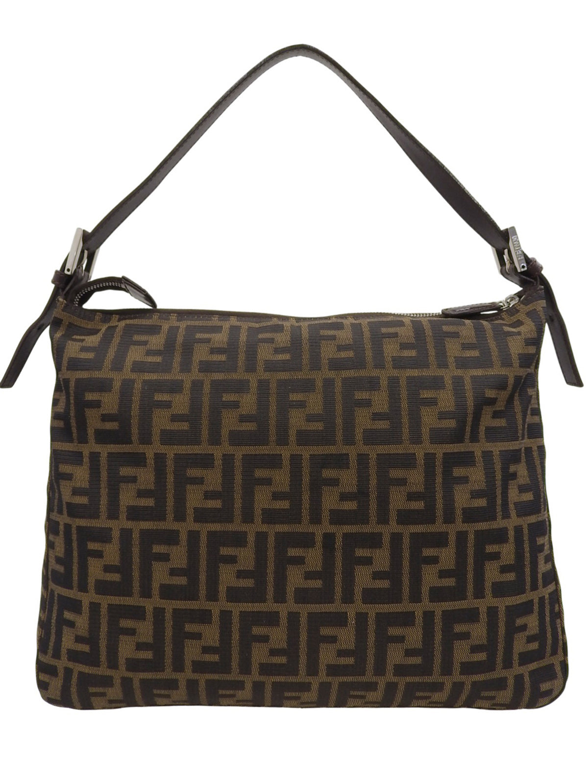FF Zucca Pattern Shoulder Bag Brown