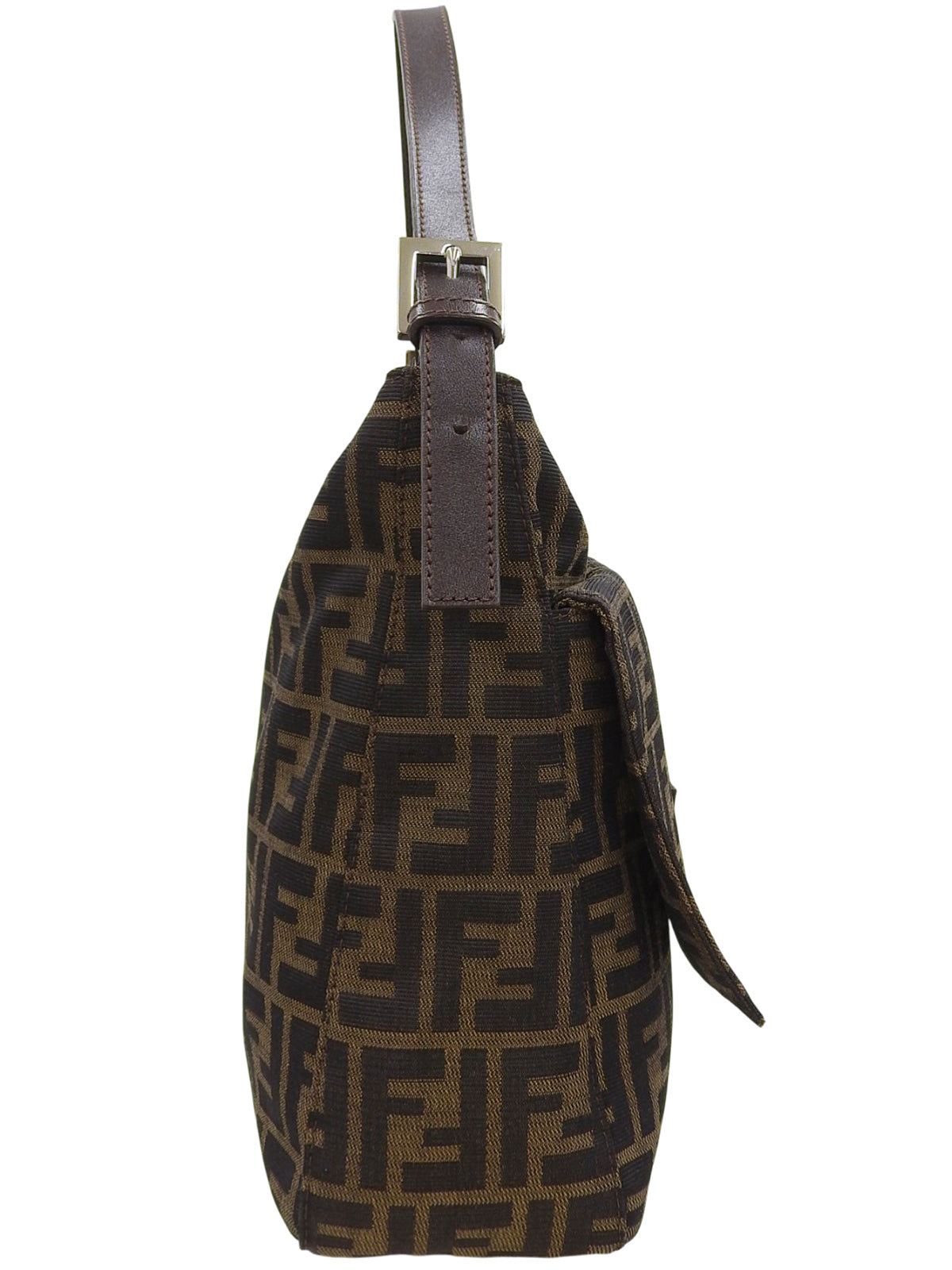FF Zucca Pattern Shoulder Bag Brown