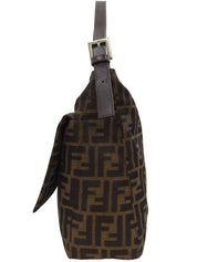 FF Zucca Pattern Shoulder Bag Brown