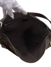 FF Zucca Pattern Shoulder Bag Brown