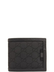 Canvas GG Pattern Wallet in Black