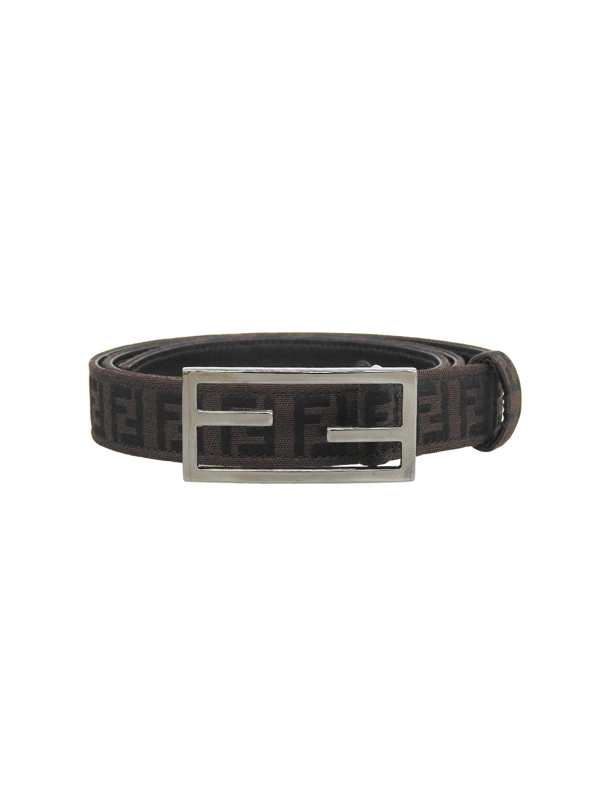 Zucchino Pattern Logo Buckle Belt, Brown