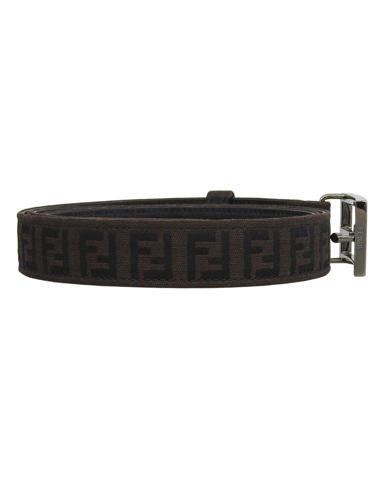 Zucchino Pattern Logo Buckle Belt, Brown