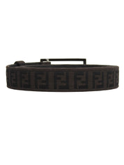 Zucchino Pattern Logo Buckle Belt, Brown