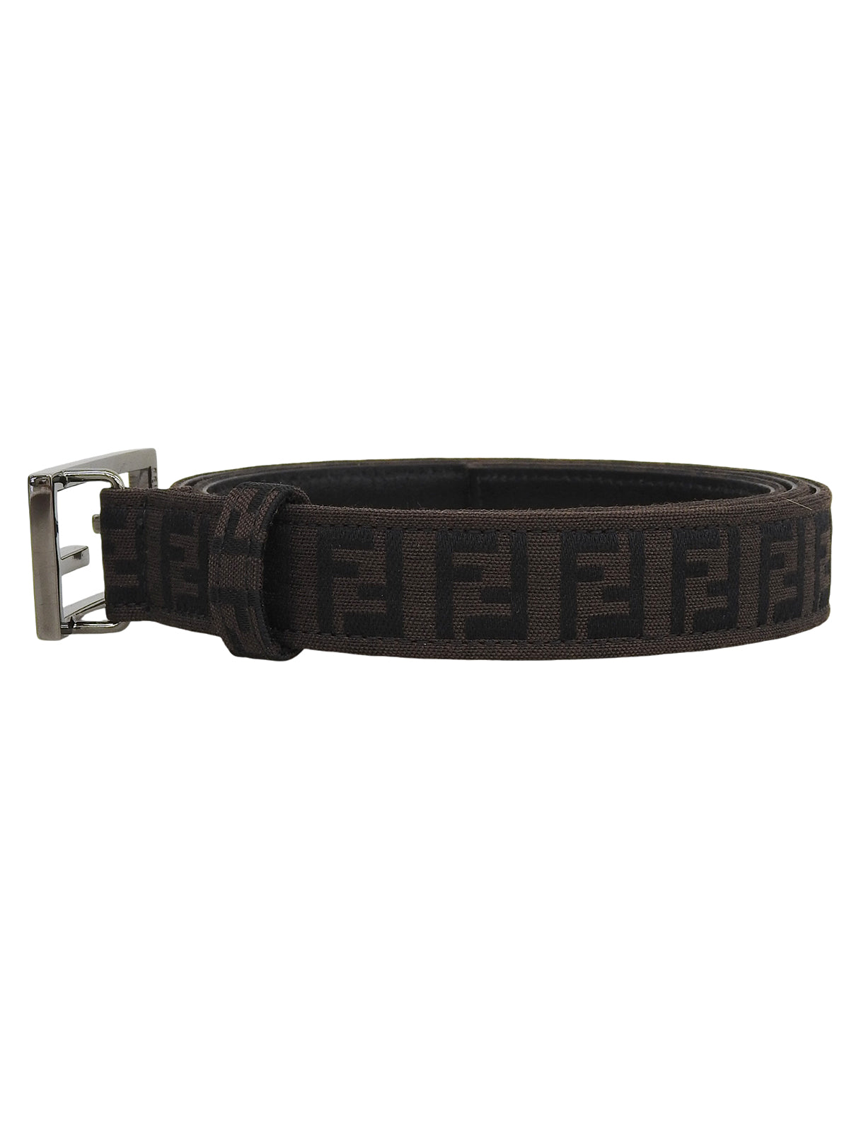 Zucchino Pattern Logo Buckle Belt, Brown