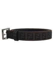 Zucchino Pattern Logo Buckle Belt, Brown