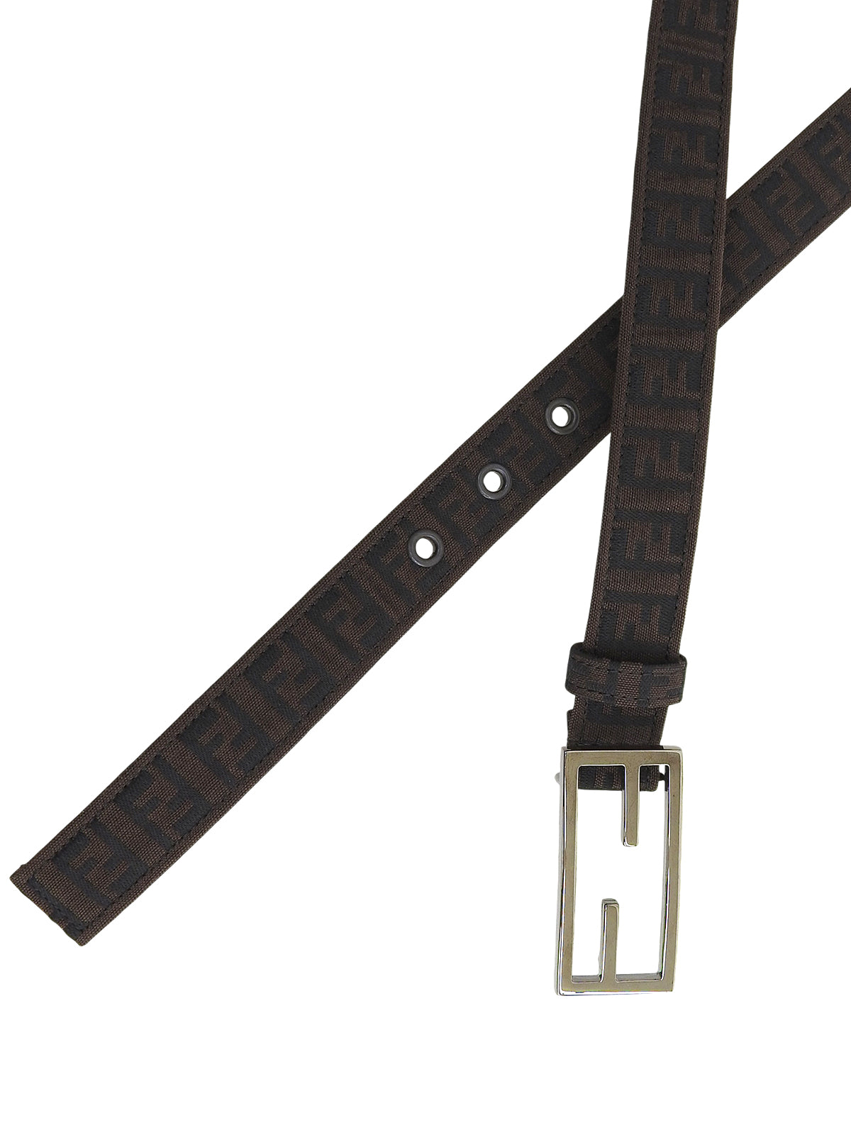 Zucchino Pattern Logo Buckle Belt, Brown