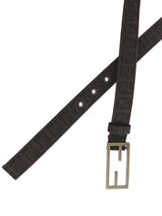Zucchino Pattern Logo Buckle Belt, Brown
