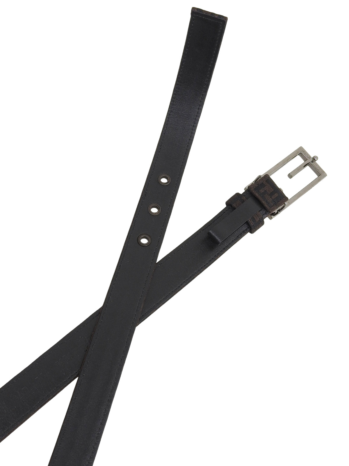 Zucchino Pattern Logo Buckle Belt, Brown