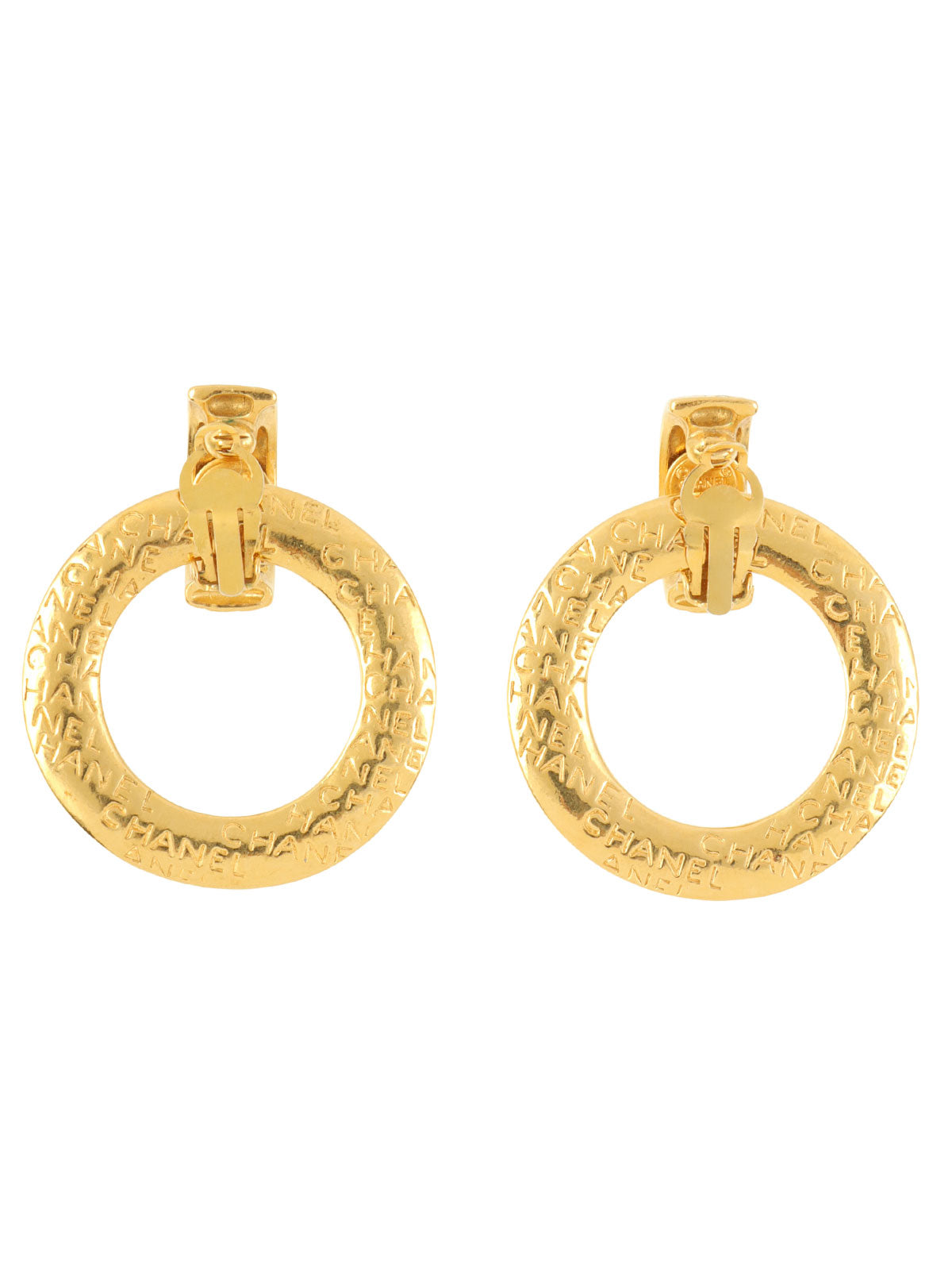 ロゴフープイヤリング ゴールド