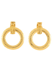 ロゴフープイヤリング ゴールド