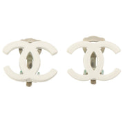 2004 CC mark earrings, silver/white