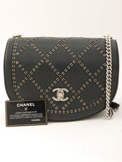 2018年頃製 ココアイレットCCターンロックチェーンショルダーバッグ ブラック