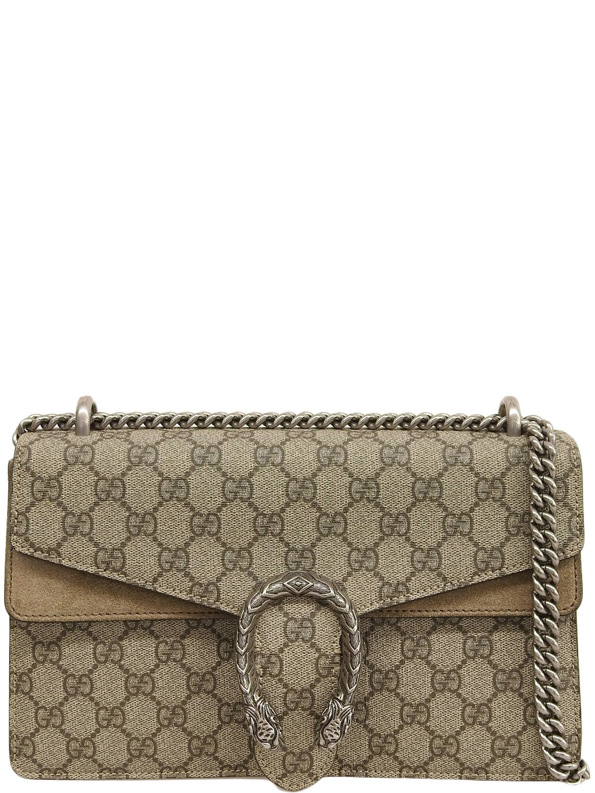 GG Supreme Pattern Dionysus Chain Shoulder Bag in Beige
