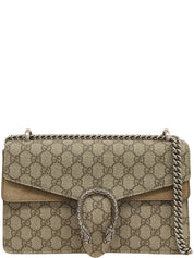 GG Supreme Pattern Dionysus Chain Shoulder Bag in Beige