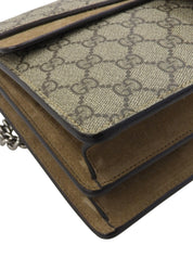 GG Supreme Pattern Dionysus Chain Shoulder Bag in Beige