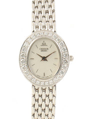 18K Diamond Oval Credor Silver