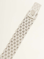 18K Diamond Oval Credor Silver
