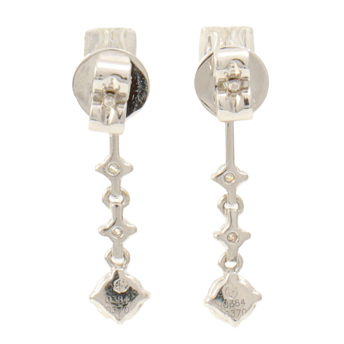 18K Diamond Swing Earrings Silver