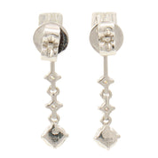 18K Diamond Swing Earrings Silver