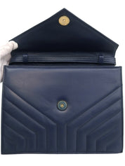 V形缝线单肩包，海军蓝