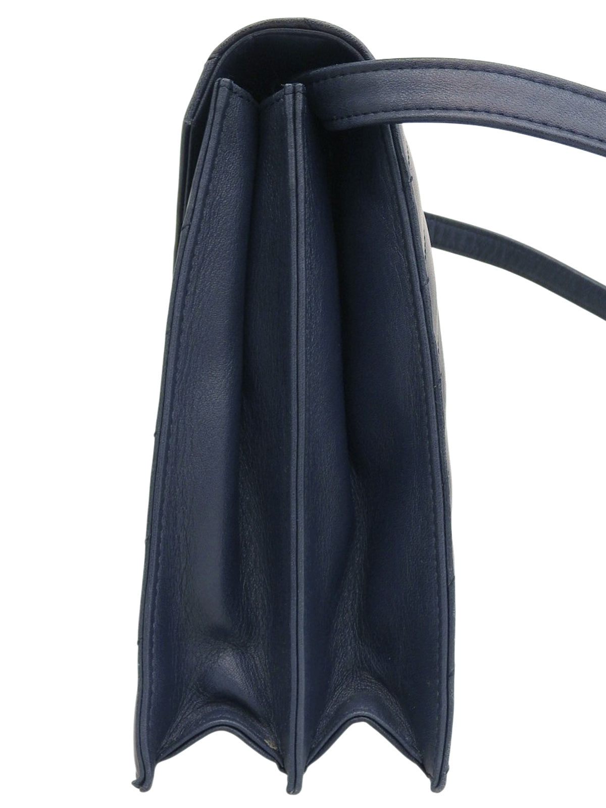 V形缝线单肩包，海军蓝