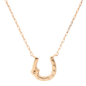 4℃ 10K Diamond Horseshoe Necklace Pink Gold