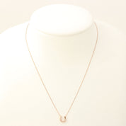 4℃ 10K Diamond Horseshoe Necklace Pink Gold