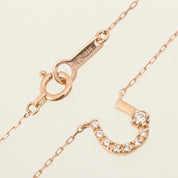 4℃ 10K Diamond Horseshoe Necklace Pink Gold