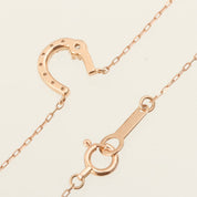 4℃ 10K Diamond Horseshoe Necklace Pink Gold