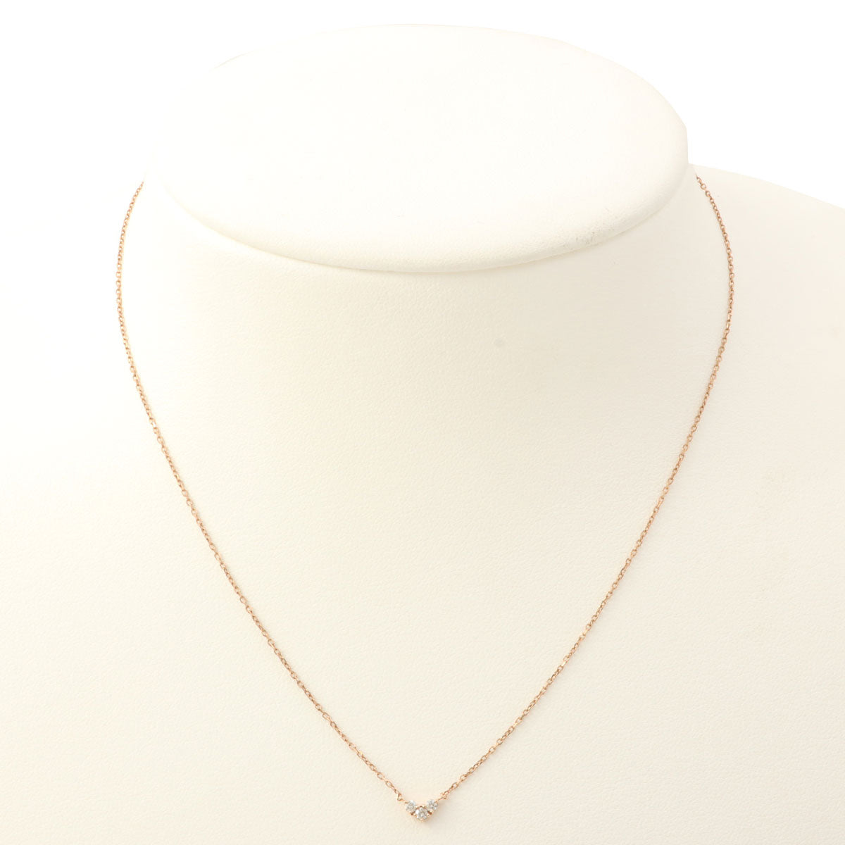 10K Pink Gold Diamond Necklace