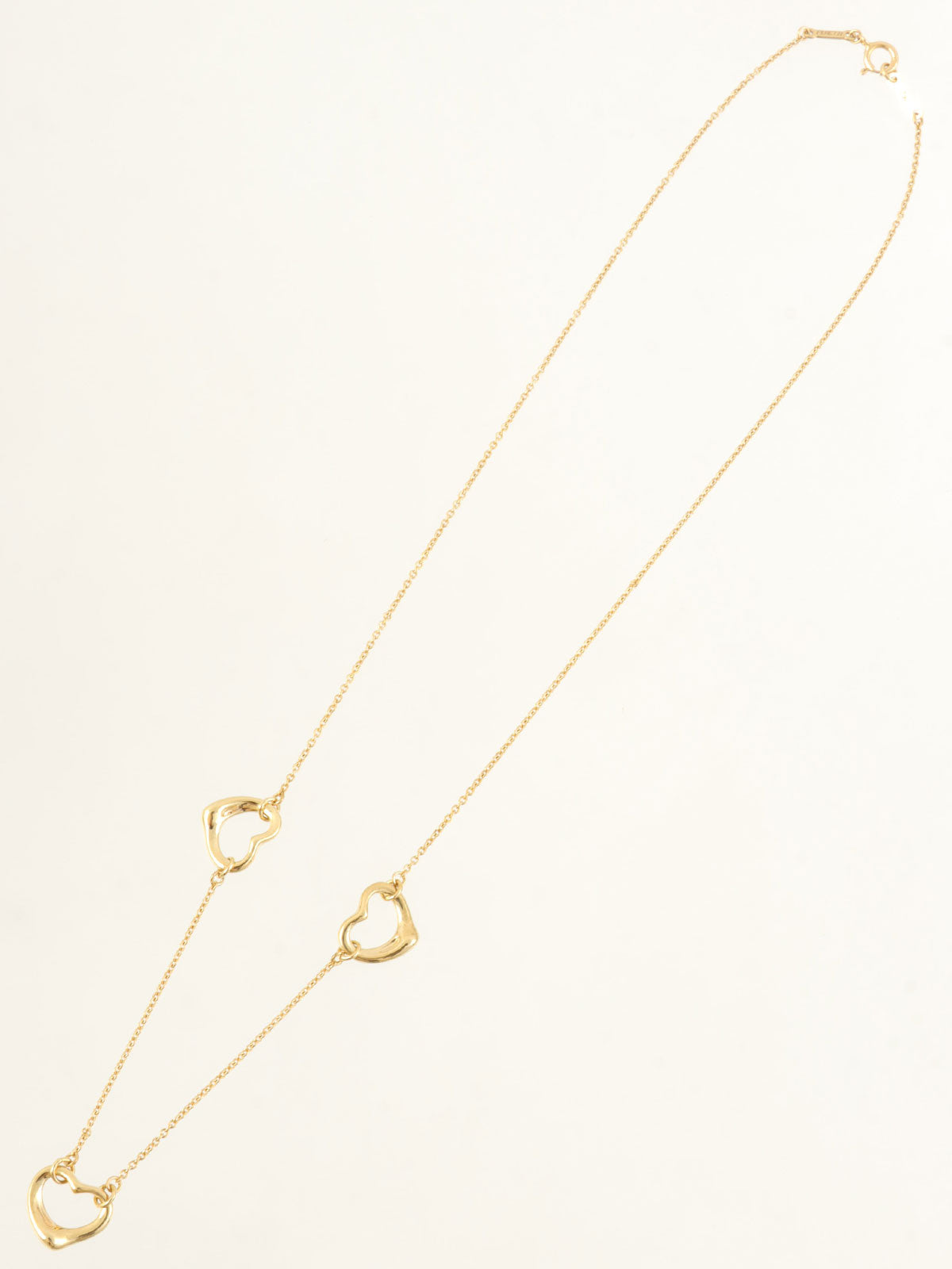 18K Gold Triple Open Heart Necklace