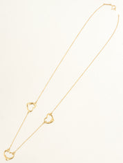 18K Gold Triple Open Heart Necklace