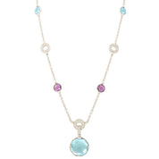18K Parentesi Cocktail Necklace Silver/Light Blue/Purple