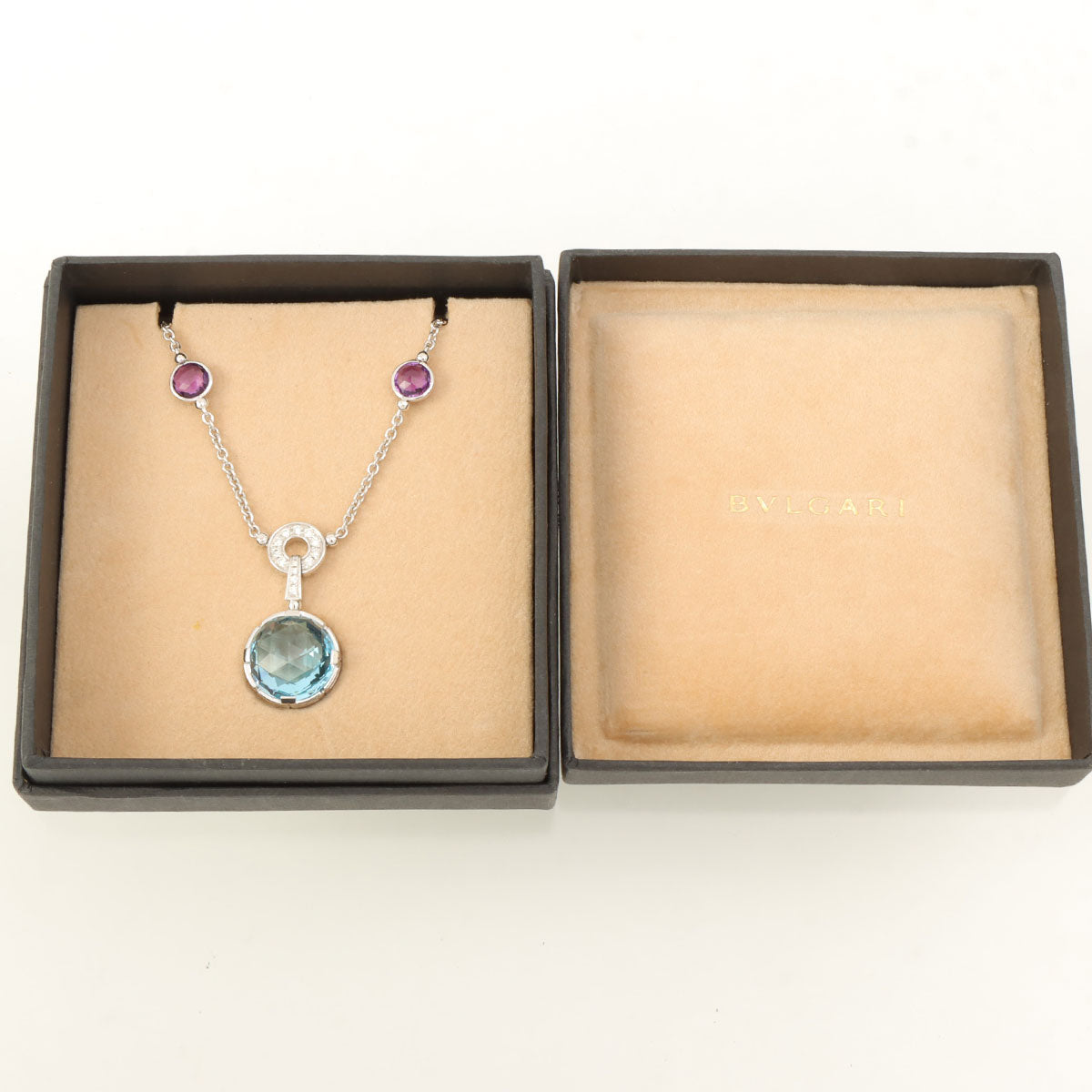 18K Parentesi Cocktail Necklace Silver/Light Blue/Purple