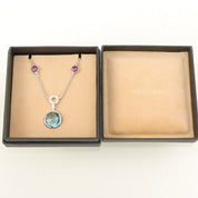 18K Parentesi Cocktail Necklace Silver/Light Blue/Purple