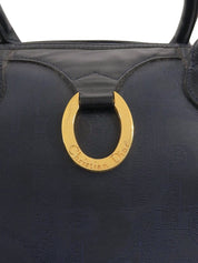 トロッターパターンロゴプレートボストンバッグ ネイビー