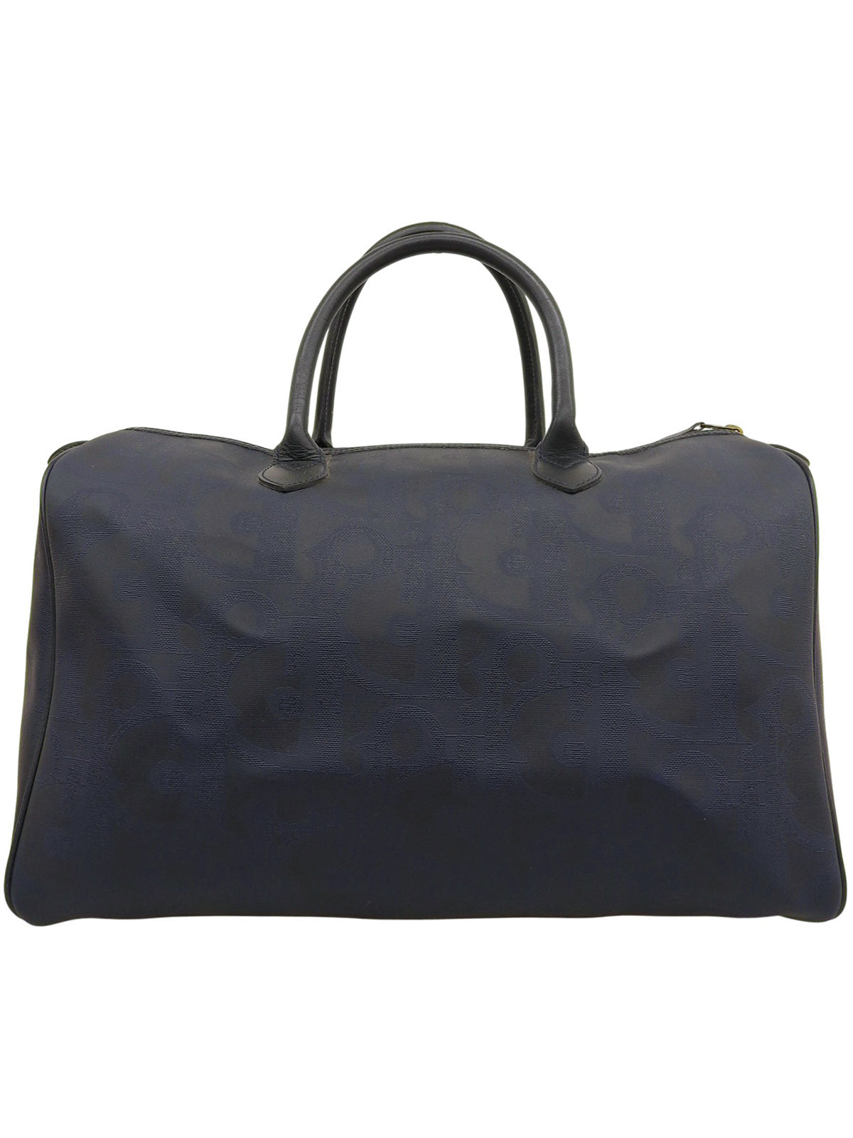 Trotter Pattern Logo Plate Boston Bag Navy
