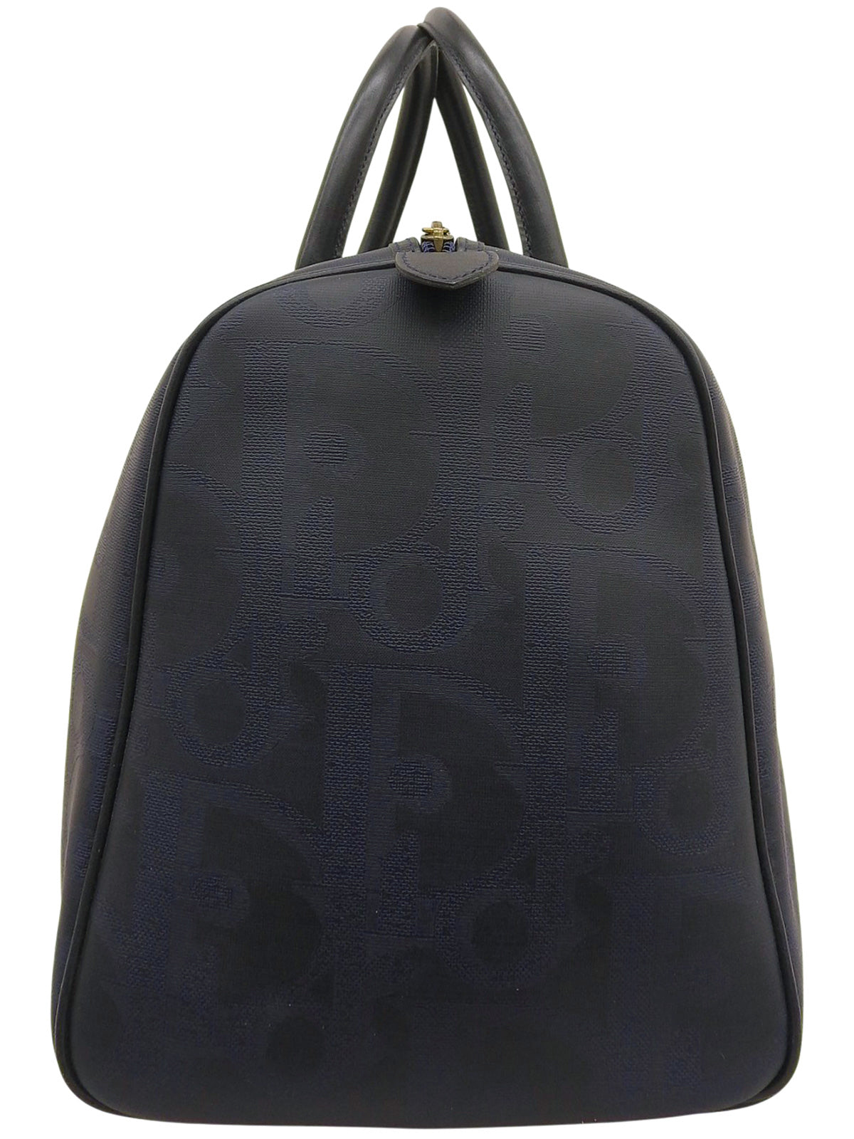 トロッターパターンロゴプレートボストンバッグ ネイビー