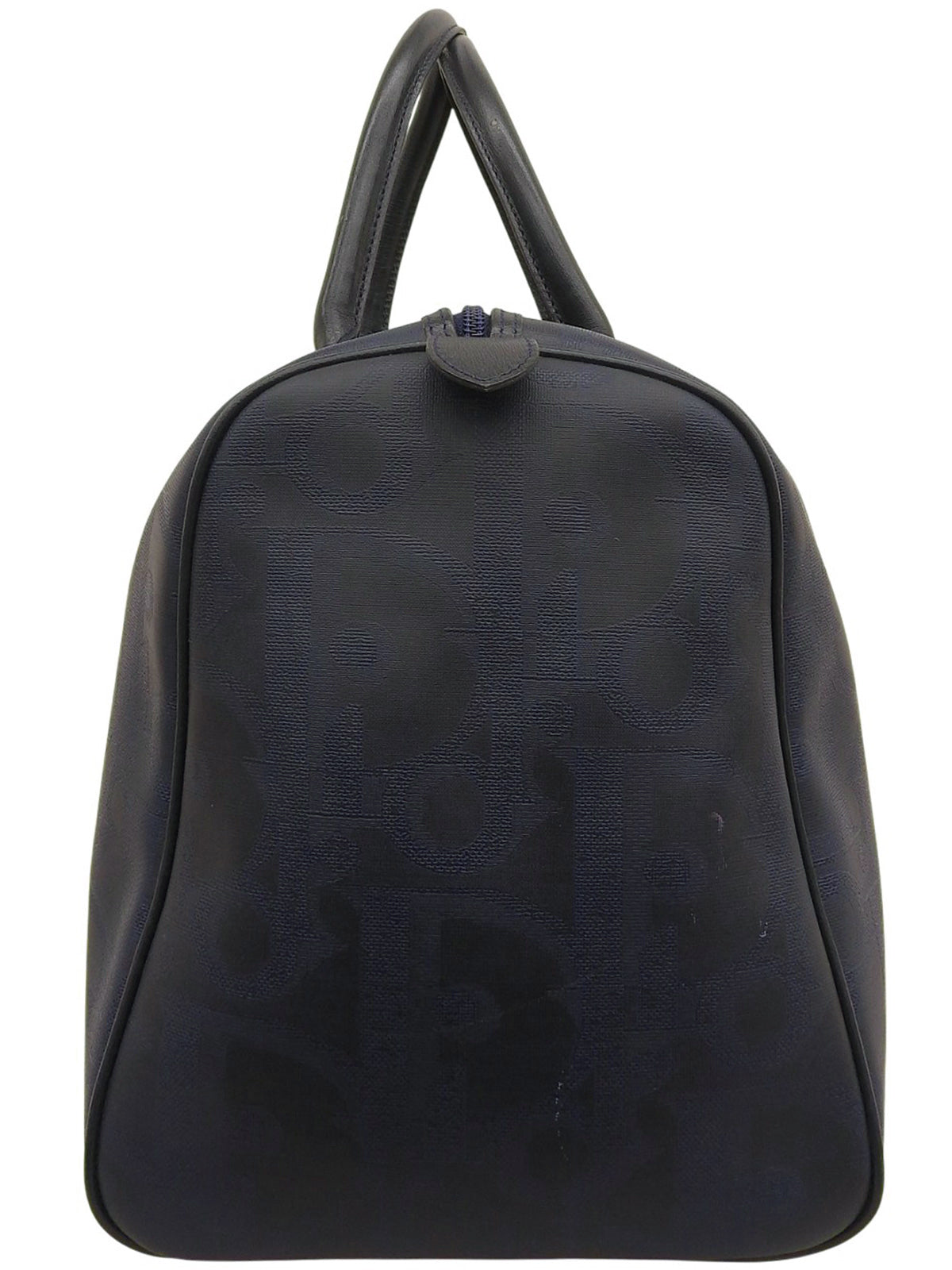 トロッターパターンロゴプレートボストンバッグ ネイビー