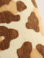 Harako Leopard Print Logo Plate Plastic Shoulder Bag in Ivory/Brown