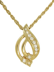Rhinestone Design Motif Necklace Gold