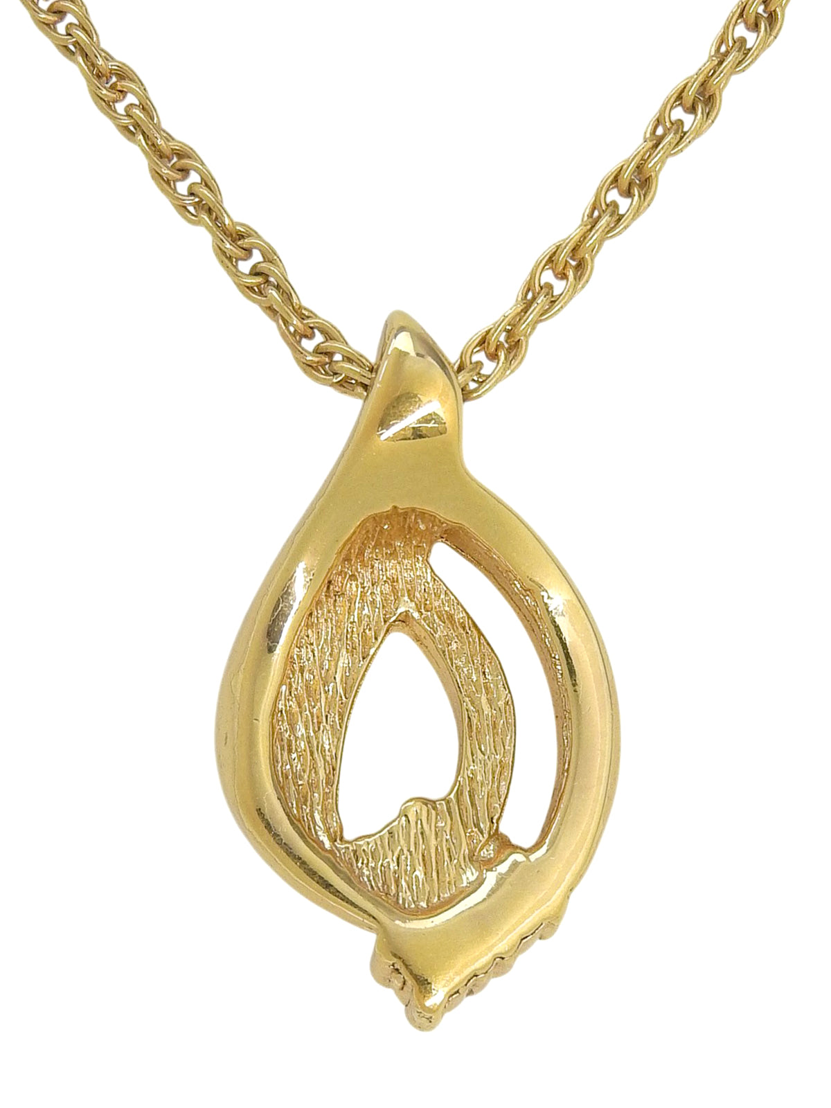Rhinestone Design Motif Necklace Gold
