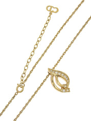 Rhinestone Design Motif Necklace Gold